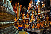 Inle Lake Myanmar. Pindaya, the famous Shwe Oo Min pagoda, a natural cave filled with thousands of gilded Buddha statues. 